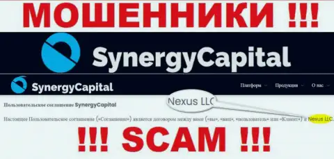 Юридическое лицо, владеющее интернет жуликами Synergy Capital - это Nexus LLC