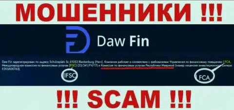 Компания DawFin противозаконно действующая, и регулятор у нее такой же мошенник