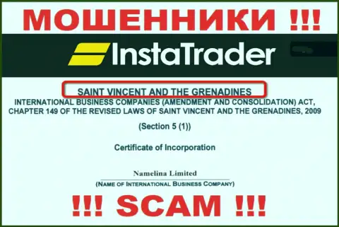 Сент-Винсент и Гренадины это место регистрации компании Инста Трейдер, которое находится в оффшорной зоне