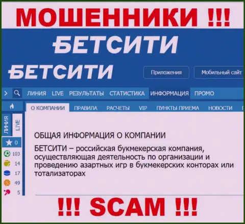 BetCity Ru разводят лохов, оказывая мошеннические услуги в области Online bookmaker