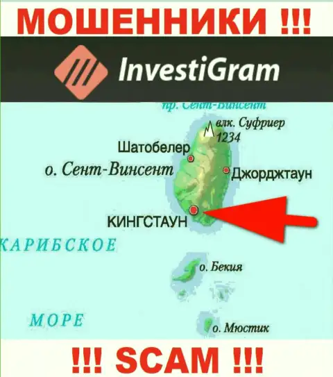 На своем сайте InvestiGram Com написали, что зарегистрированы они на территории - Kingstown, St. Vincent and the Grenadines