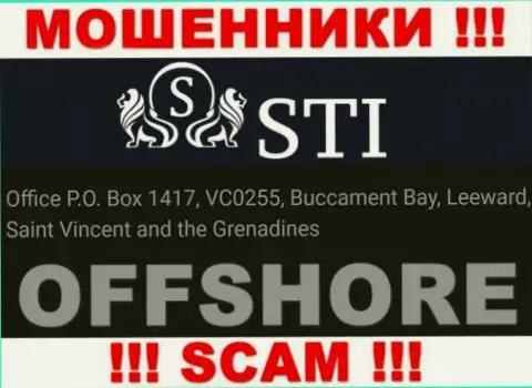СТИ - это противозаконно действующая контора, пустила корни в офшорной зоне Office P.O. Box 1417, VC0255, Buccament Bay, Leeward, Saint Vincent and the Grenadines, будьте крайне внимательны
