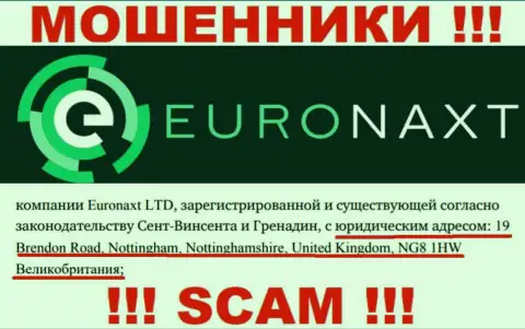 Юридический адрес компании EuroNaxt Com у нее на веб-сайте фиктивный - это СТОПУДОВО АФЕРИСТЫ !!!