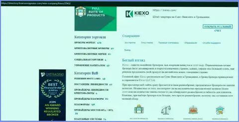 Обзор о деятельности ФОРЕКС компании Kiexo Com, размещенный на web-сервисе Directory FinanceMagnates Com