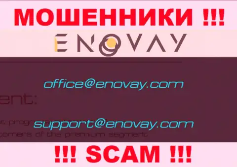 Электронный адрес, который шулера EnoVay Com засветили у себя на официальном веб-ресурсе