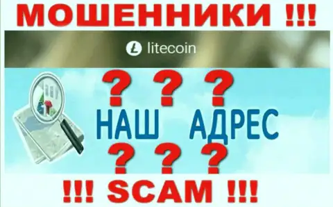 На веб-ресурсе LiteCoin обманщики не указали официальный адрес регистрации организации