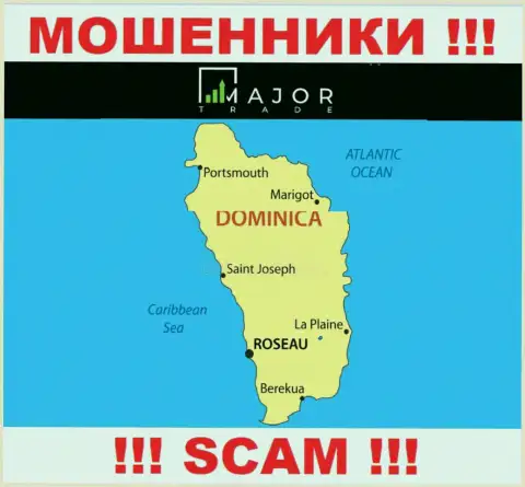 Мошенники MajorTrade базируются на территории - Commonwealth of Dominica, чтобы спрятаться от ответственности - ШУЛЕРА