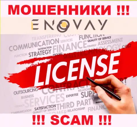 У организации EnoVay Com не имеется разрешения на осуществление деятельности в виде лицензии - это АФЕРИСТЫ