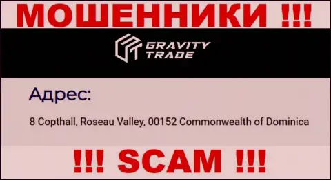 IBC 00018 8 Copthall, Roseau Valley, 00152 Commonwealth of Dominica - это оффшорный официальный адрес ГравитиТрейд, расположенный на ресурсе этих мошенников