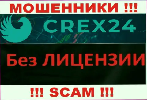У лохотронщиков Crex24 на сайте не предложен номер лицензии на осуществление деятельности компании !!! Будьте очень внимательны