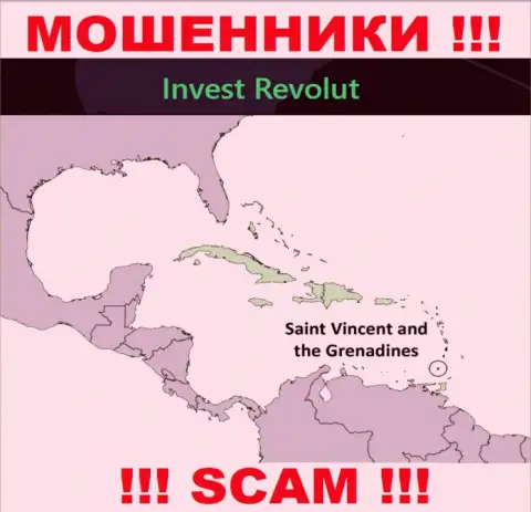 Инвест Револют зарегистрированы на территории - Kingstown, St Vincent and the Grenadines, избегайте сотрудничества с ними