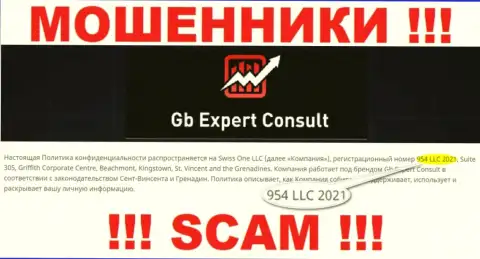 GBExpert Consult - номер регистрации internet-разводил - 954 LLC 2021