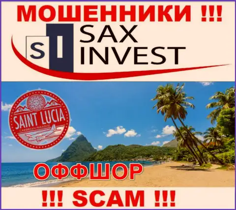 Поскольку SaxInvest Net имеют регистрацию на территории Saint Lucia, похищенные средства от них не вернуть