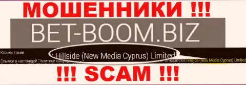 Юр. лицом, управляющим интернет мошенниками Bet Boom Biz, является Hillside (New Media Cyprus) Limited