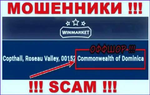 На ресурсе Win Market написано, что они базируются в офшоре на территории Dominica