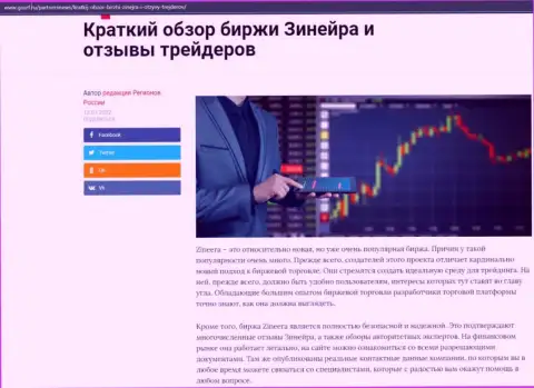 Сжатый разбор биржевой организации Zineera приведен на веб-сайте gosrf ru