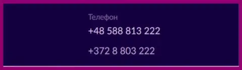 Телефонные номера интернет обменника BTCBit Sp. z.o.o.